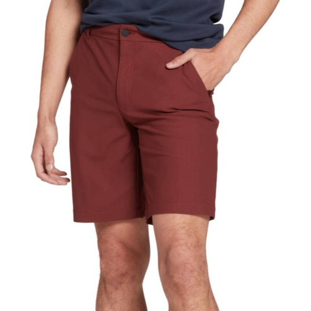 Men's VRST Commuter Shorts Size 30 Rum Raisin Flat Front Chino Moisture Wick NEW